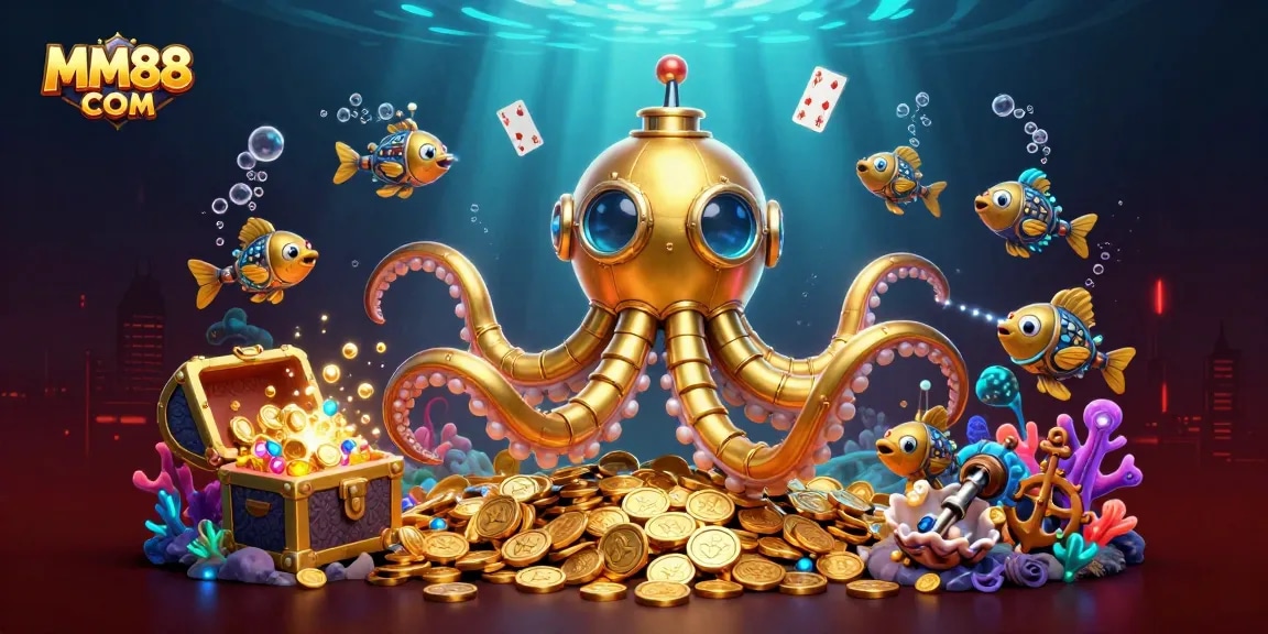 Win big with MM88 COM as the golden kraken submarines navigate through a treasure-filled underwater casino.