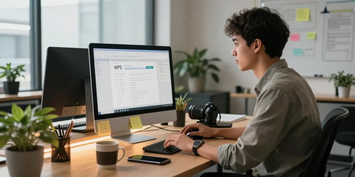 Dynamic office environment with professional downloading WPS Download for productivity tools on desktop