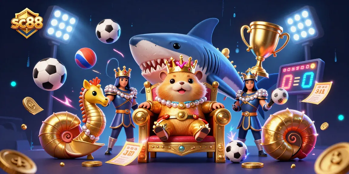 Bet on exhilarating moments with sc88's golden hamster king amidst dynamic sports action.