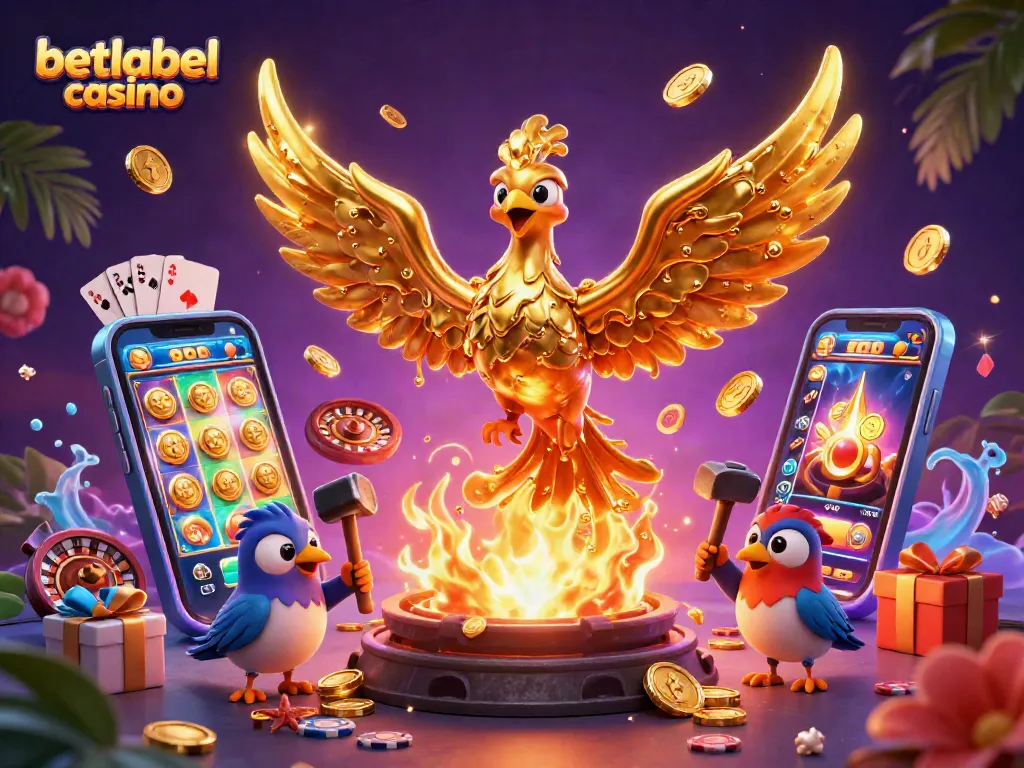 Experience thrilling gameplay at betlabel casino with a majestic phoenix and exciting game elements.